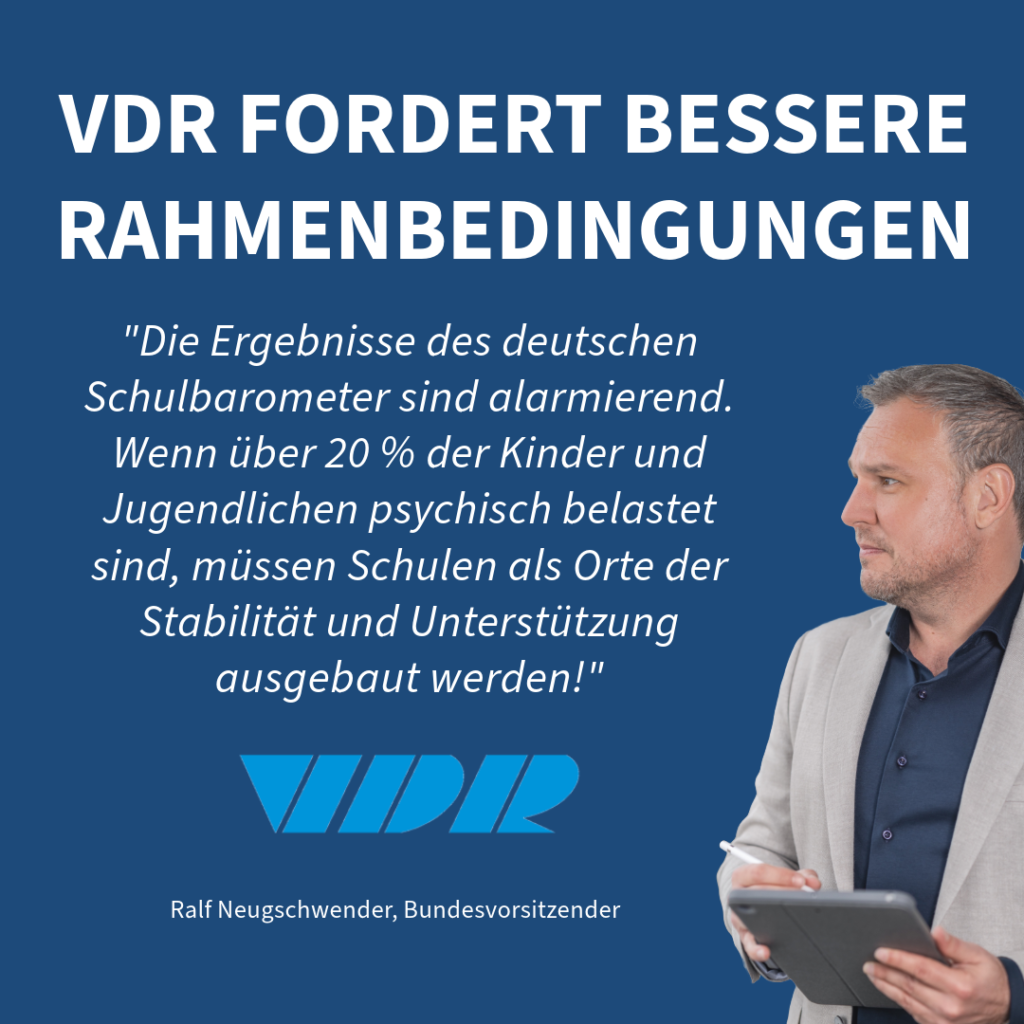 Pressemitteilung des VDR vom 20.11.24 zum Deutschen Schulbarometer